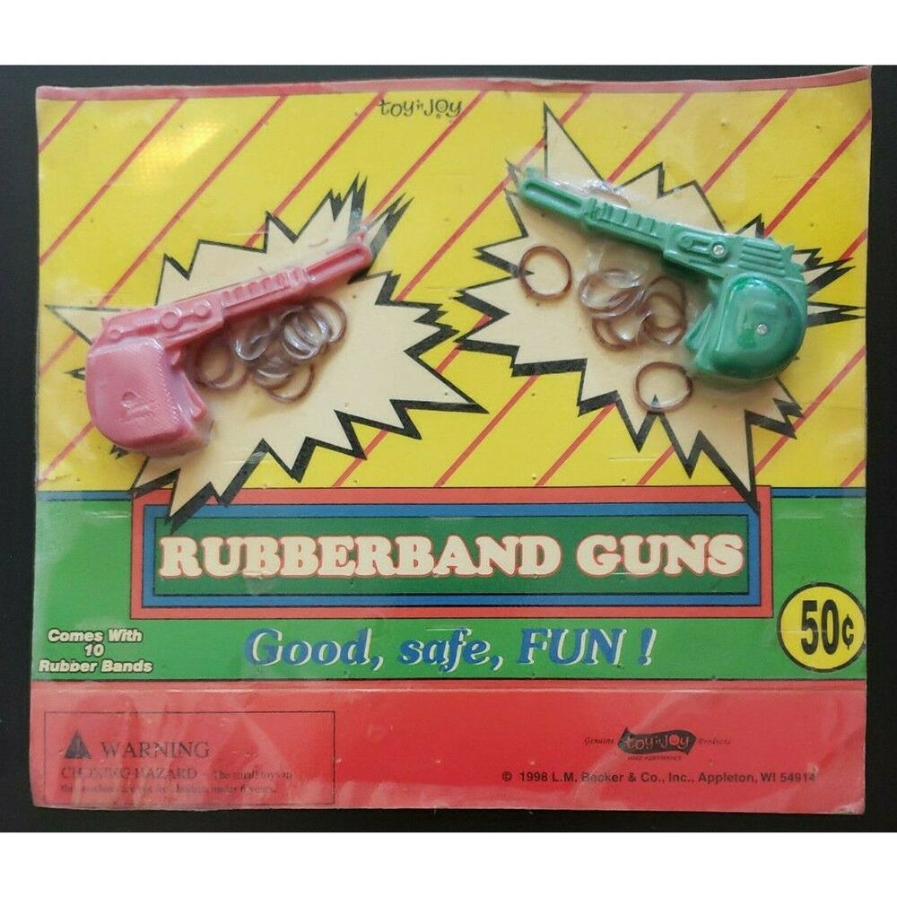 Vintage Rubberband Guns Gumball Vending Machine Charms Header Display Card #341